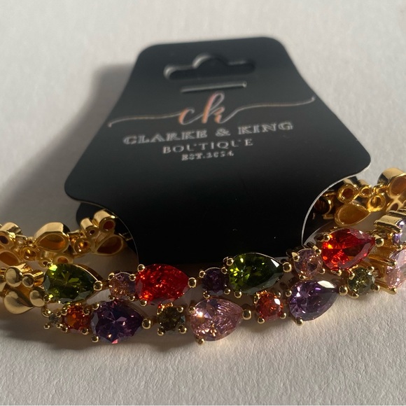 7.67” Multi Sparkling Cubic Zirconia Inlaid Bracelet - Picture 3 of 6